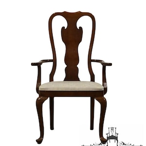 DREXEL HERITAGE Solid Cherry Traditional Queen Anne Style Dining Arm Chair 123-810