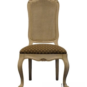 CENTURY FURNITURE Cream / Off White Painted Contemporary Country French Style Cane Back Dining Side Chair
