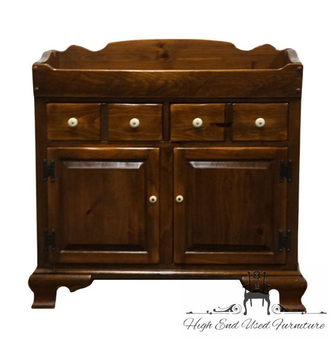 ETHAN ALLEN Antiqued Pine Old Tavern Rustic Americana 36" Dry Sink ...