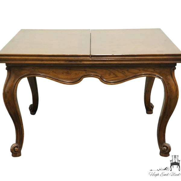 HICKORY MANUFACTURING COMPANY Solid Walnut Country French Provincial Flip-Top Accent Tea Table