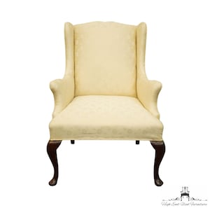 HICKORY CHAIR Co. Traditional Style Cream / Off White Upholstered Wingback Accent Arm Chair