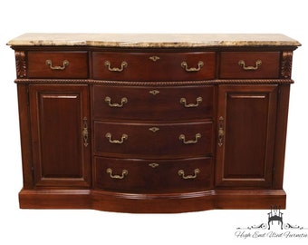 THOMASVILLE FURNITURE River Roads Collection Traditional Contemporary 68" Bow Front Sideboard Buffet w. Granite Top 35621-241