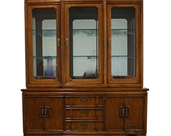 THOMASVILLE FURNITURE Mystique II Collection Asian Chinoiserie 72" Buffet w. Lighted Display China Cabinet 25521-130 / 25521-331