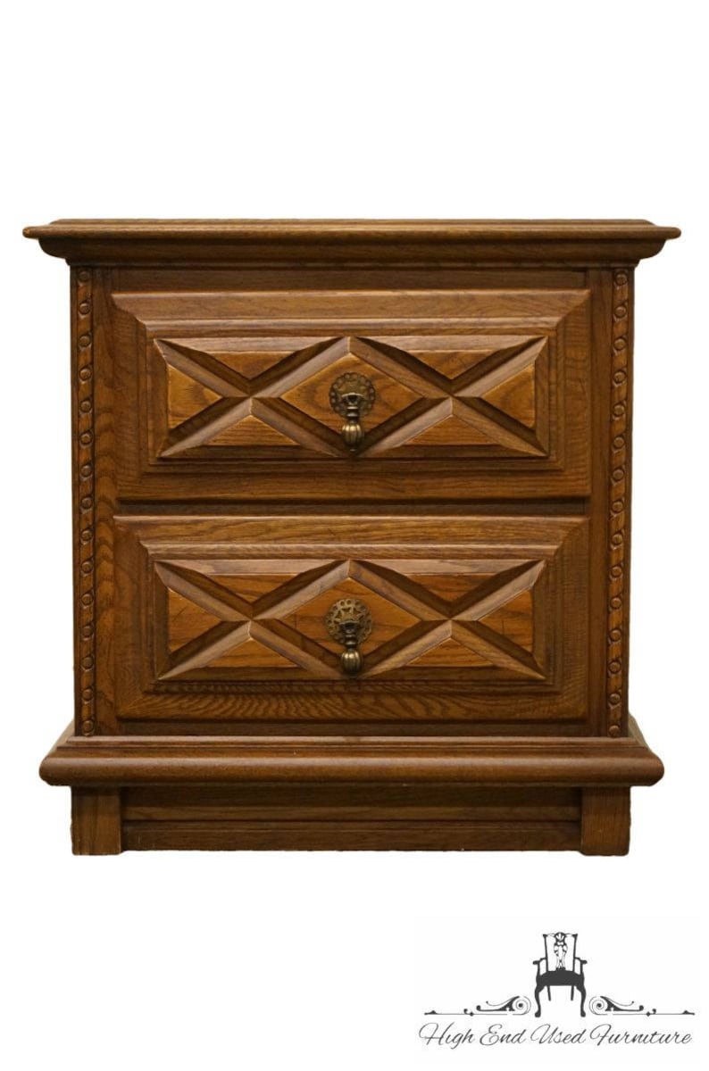 Young Hinkle Solid Oak Country Spanish 24 Nightstand Etsy
