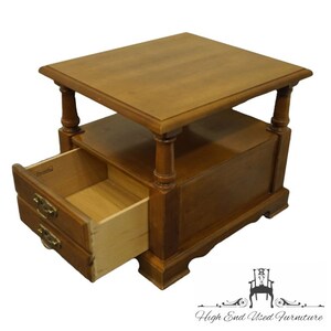 BASSETT FURNITURE Maple British Colonial Style 24x27 Accent End Table image 5
