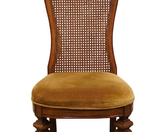 BERNHARDT FURNITURE Italian Neoclassical Tuscan Style Cane Back Dining Side Chair 636-561