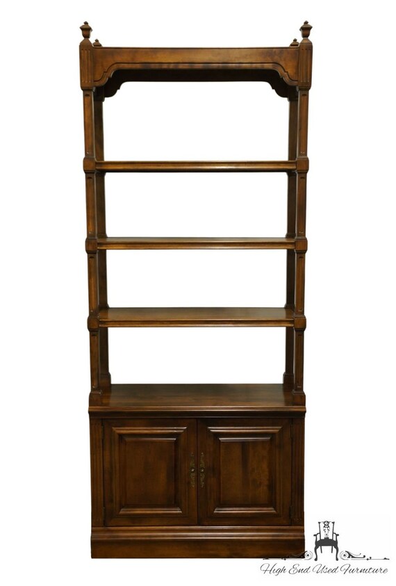ETHAN ALLEN Classic Manor Solid Maple 34 Open Etagere Bookcase