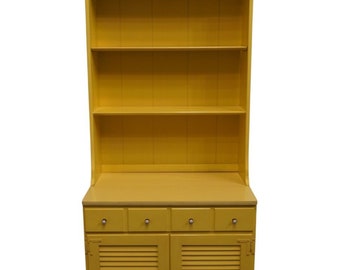 ETHAN ALLEN CRP Custom Room Plan 30" Shutter Door Cabinet w. Bookcase Top 14-4511 / 14-4019 - 411 Daffodil Yellow Finish