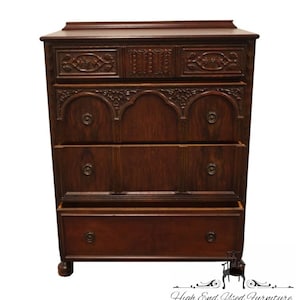 VINTAGE ANTIQUE Walnut Rustic European Style 36 Chest of Drawers 5710 image 4