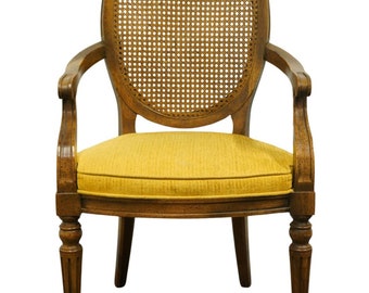 CENTURY FURNITURE Italian Neoclassical Tuscan Style Cane Back Dining Arm Chair