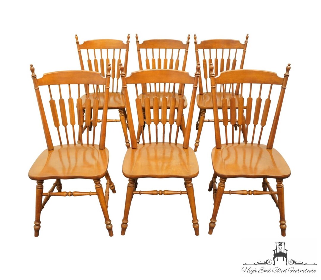 Set of 6 TELL CITY FURNITURE Hard Rock Maple Colonial Style Etsy