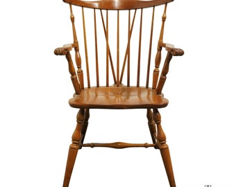 DAVIS CABINET Burnished Cherry Duxbury Fiddleback Dining Arm Chair 0567