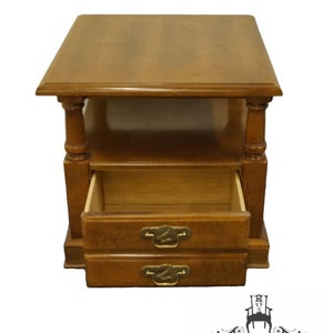 BASSETT FURNITURE Maple British Colonial Style 24x27 Accent End Table image 3