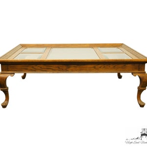 DREXEL FURNITURE Chatham Oak Collection Country French 50x40 Accent Coffee Table w. Glass Top 196-109-3 image 2