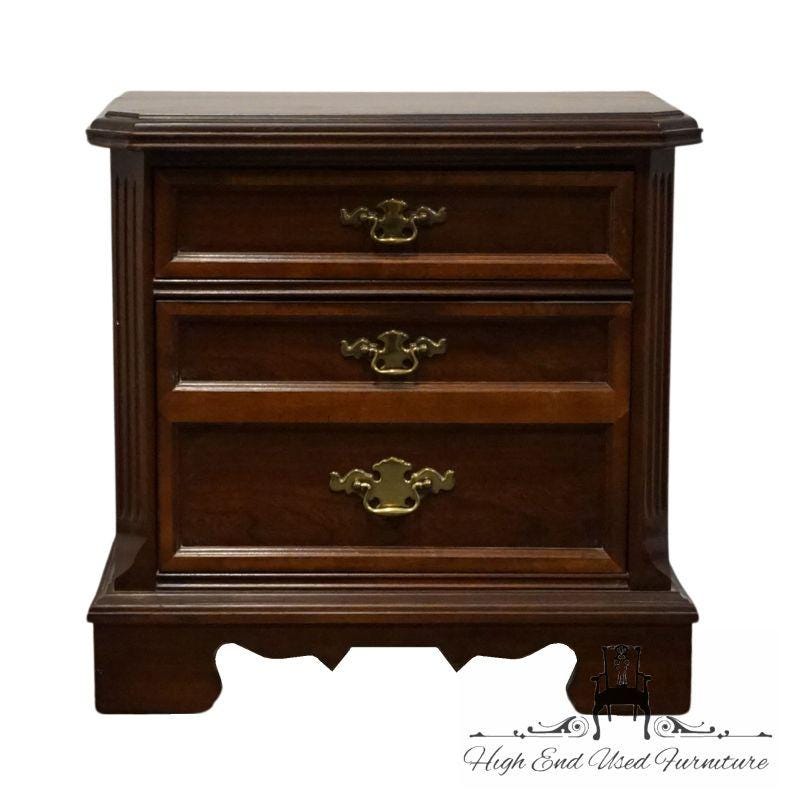 BASSETT FURNITURE Eden House Solid Cherry Traditional Style 26″ Two Drawer Nightstand 2072-270