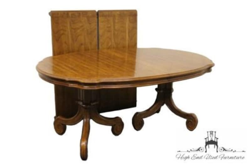 THOMASVILLE Ceremony Collection Inlaid 110\u2033 Double Pedestal Dining Table 11921-772