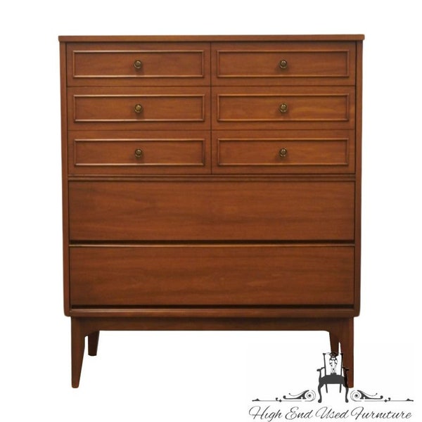 DIXIE FURNITURE Solid Walnut Mid Century Modern MCM Style 38" Chest of Drawers 170-7 9614