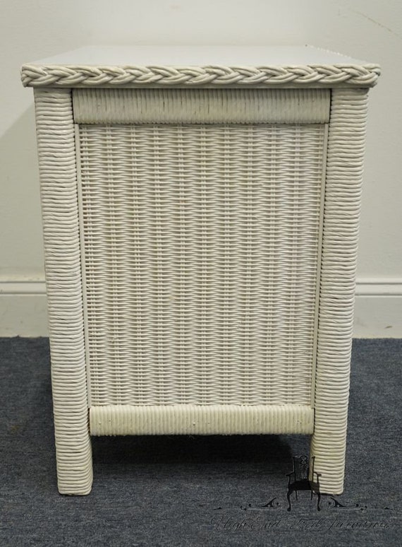 White wicker night table deals
