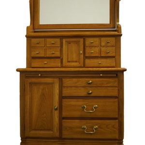 BASSETT FURNITURE Country French 38 Chest on Chest w. Mirror 2050-213 / 2050-297 / 2050-257 47 Ash Finish image 1