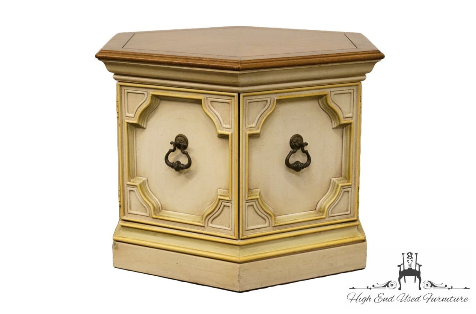 Drexel Heritage Siena Collection White Hexagonal Storage Lamp Etsy