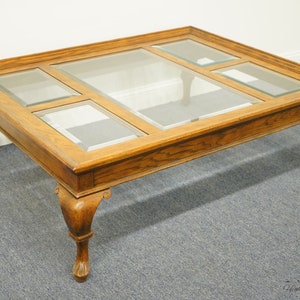 DREXEL FURNITURE Chatham Oak Collection Country French 50x40 Accent Coffee Table w. Glass Top 196-109-3 image 4