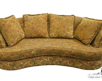 NOAH'S MANUFACTURING Contemporary Modern Paisley Upholstered 95" Crescent Shaped Sofa