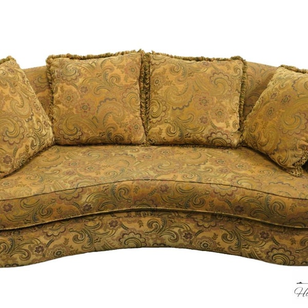 NOAH'S MANUFACTURING Contemporary Modern Paisley Upholstered 95" Crescent Shaped Sofa