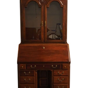 AMERICAN DREW Solid Cherry American Independence Collection 42 Secretary Desk w. Pediment Display Hutch 28-560 image 1