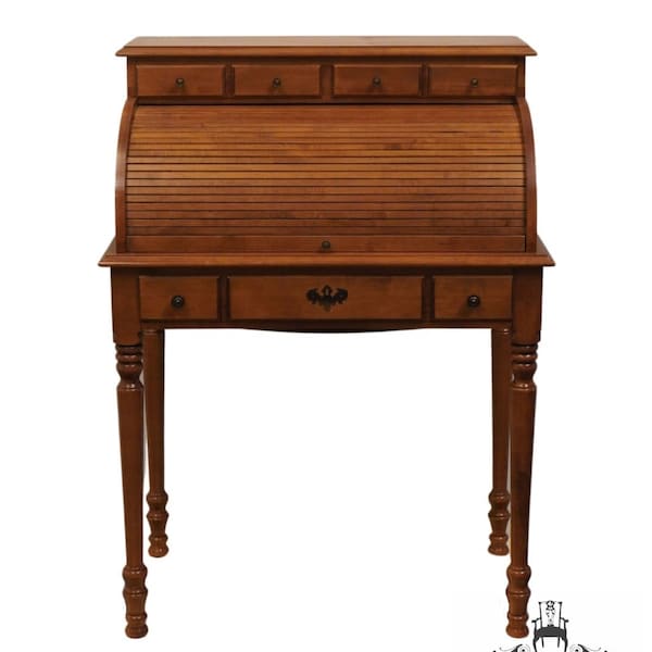 TELL CITY Solid Hard Rock Maple Colonial Early American 32" Ladies Petite Roll-Top Writing Desk 877