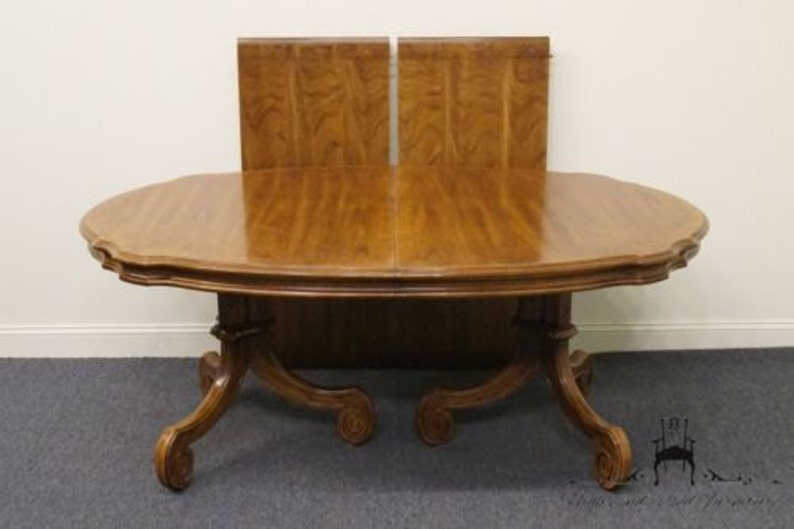 THOMASVILLE Ceremony Collection Inlaid 110\u2033 Double Pedestal Dining Table 11921-772