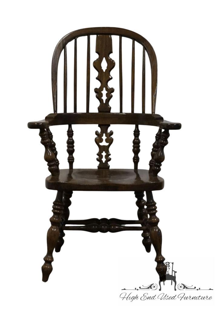 ETHAN ALLEN Royal Charter Collection Solid Oak Bowback Windsor