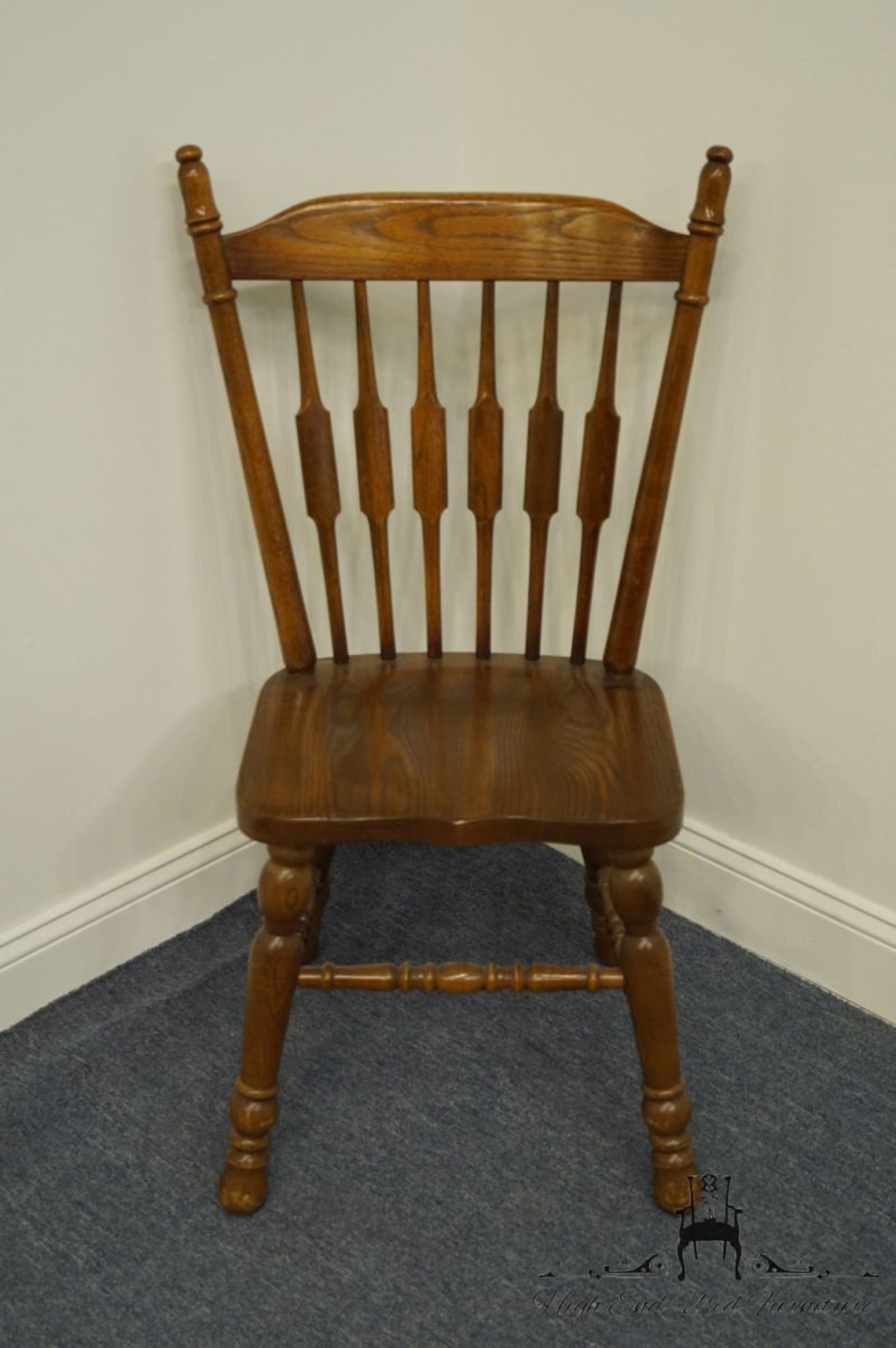 Set of 8 COCHRANE FURNITURE Solid Oak Country French Cattail Etsy