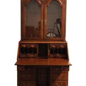 AMERICAN DREW Solid Cherry American Independence Collection 42 Secretary Desk w. Pediment Display Hutch 28-560 image 10