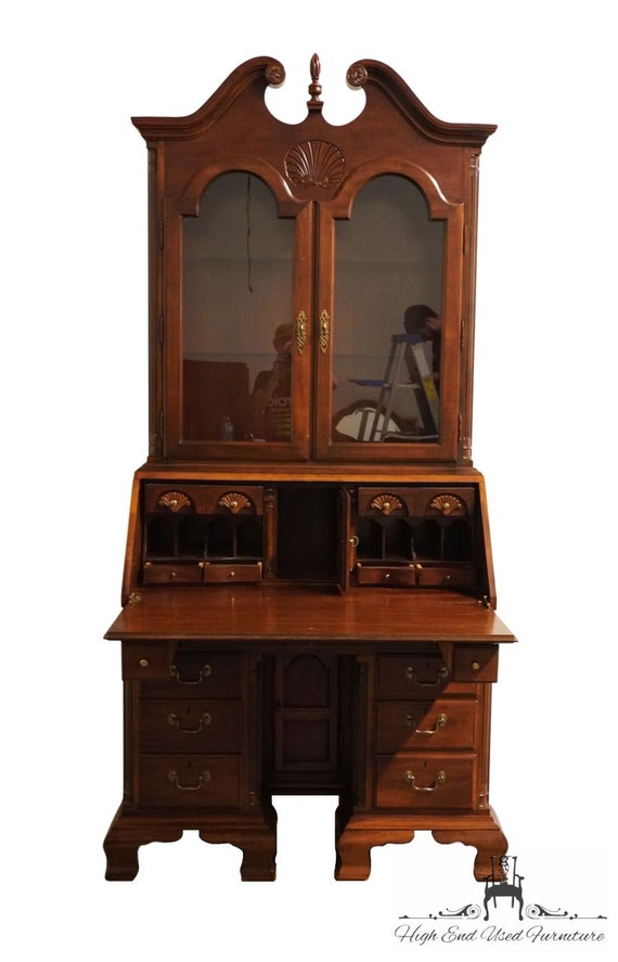 AMERICAN DREW Solid Cherry American Independence Collection 42 Secretary Desk W. Pediment Display Hutch 28 560 Etsy