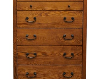 VINEYARD FURNITURE Solid Oak Early American Rustic Style 35″ Chest of Drawers w. Hidden Storage