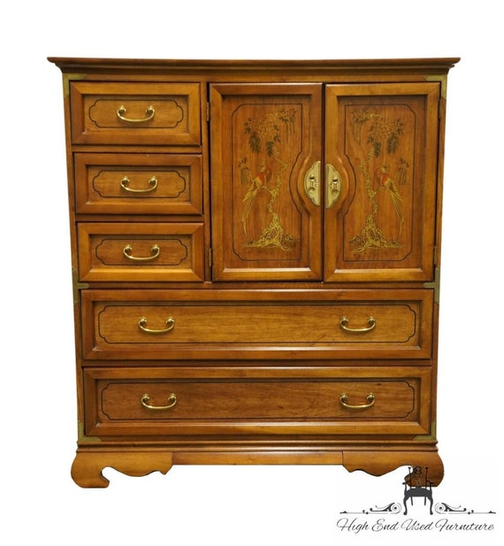 BASSETT FURNITURE Asian Inspired 46 Door Chest 2092 252 Etsy