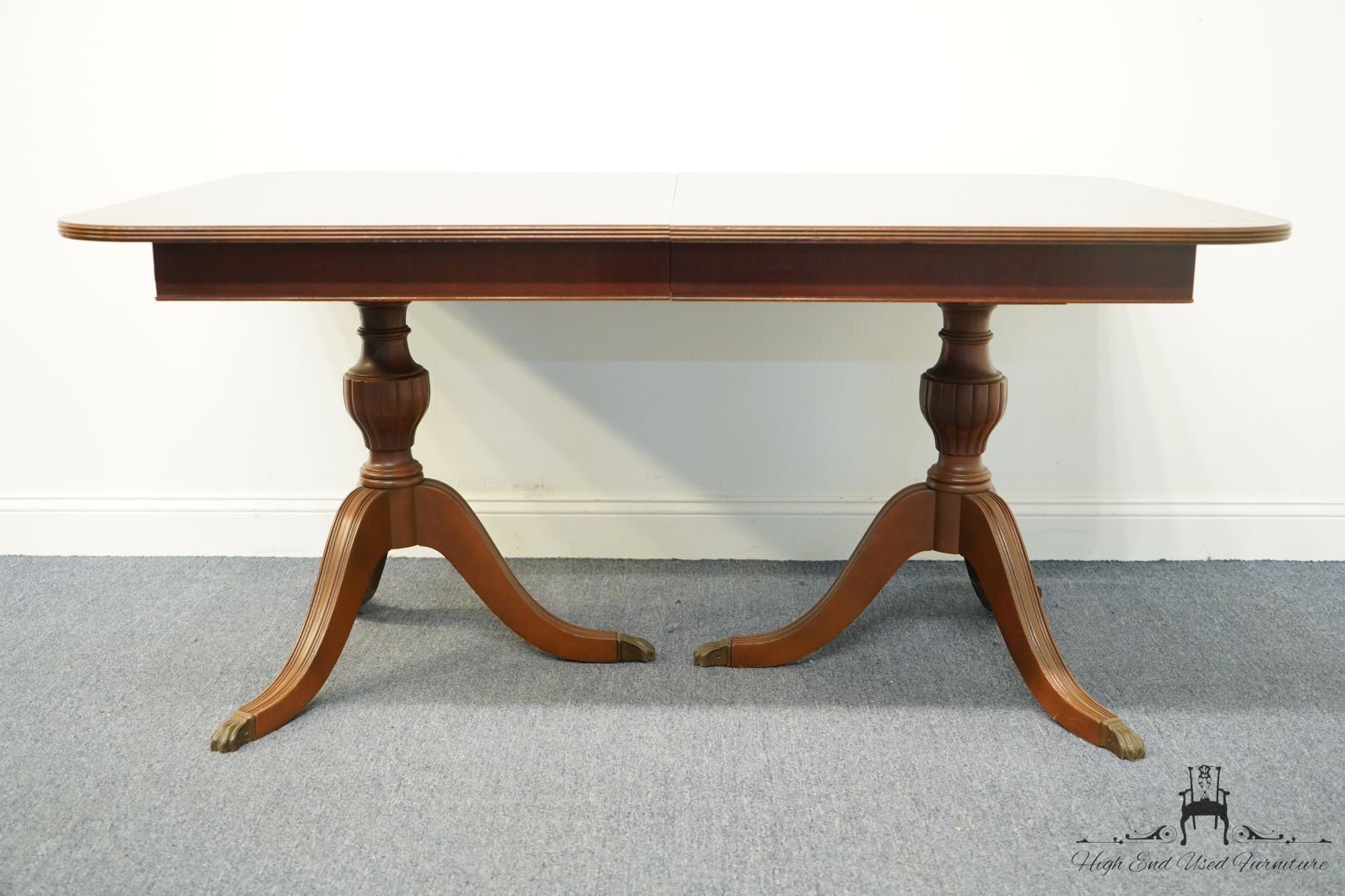 VINTAGE ANTIQUE Mahogany Traditional Duncan Phyfe Style Double Pedestal Dining Table W. Self Storing Leaf 166 3 Etsy