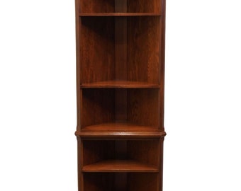 KINCAID FURNITURE Solid Oak Rustic Country Style 26" Corner Bookcase Wall Unit 77-030