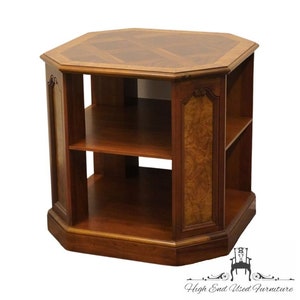 HERITAGE FURNITURE Traditional Style 26 Tiered Accent End Table w. Burled Walnut Accents image 2