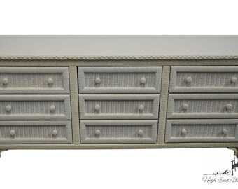 HENRY LINK White Wicker Rustic Country Style 70 Triple Dresser 299