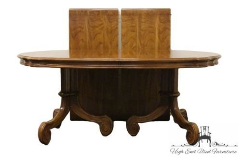 THOMASVILLE Ceremony Collection Inlaid 110\u2033 Double Pedestal Dining Table 11921-772