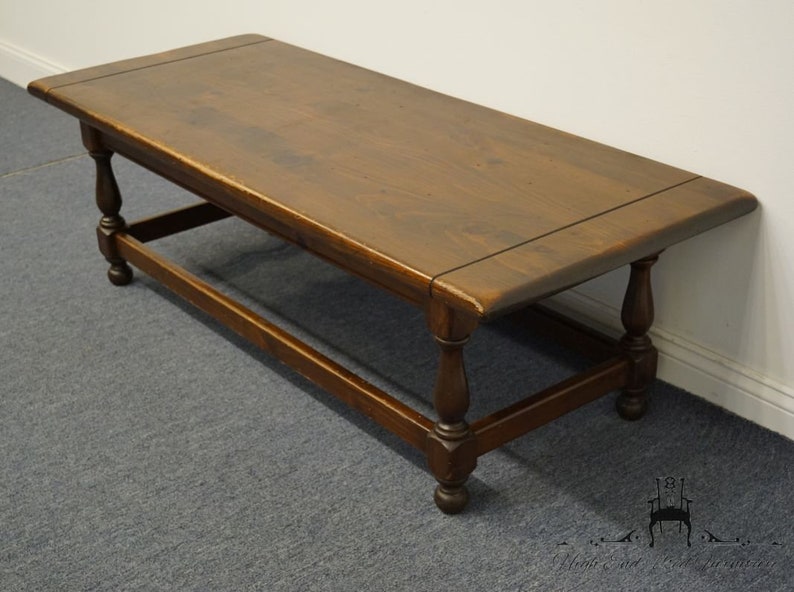 Ethan Allen Antiqued Pine Old Tavern 54 Accent Coffee Etsy