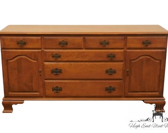 ETHAN ALLEN Heirloom Nutmeg Maple Colonial Early American 66" Seven Drawer Buffet