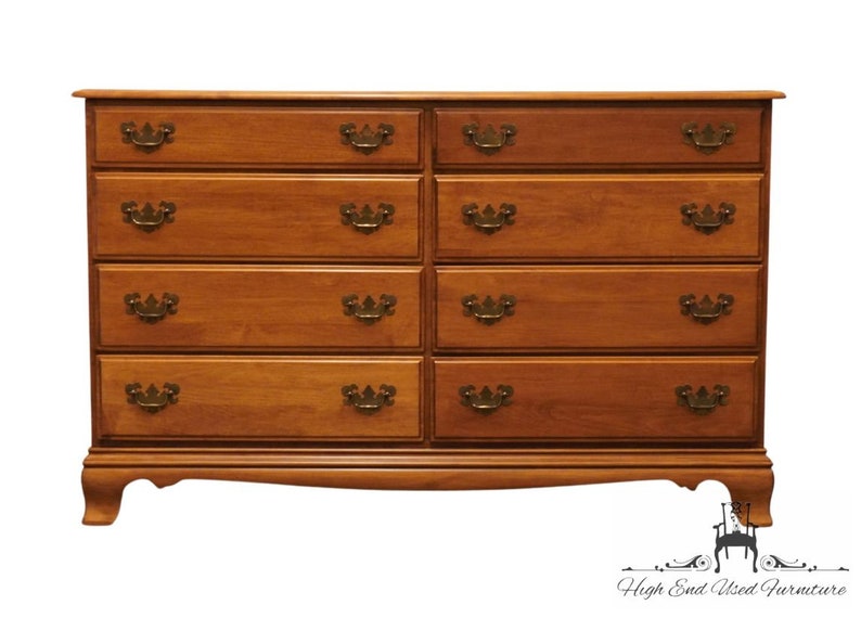 HEYWOOD WAKEFIELD Solid Hard Rock Maple Colonial Early American Style 56 Double Dresser image 1