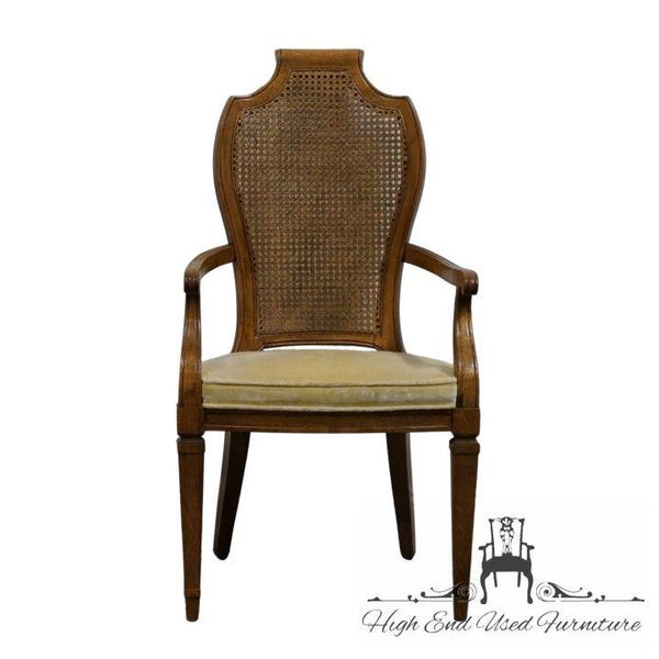 CENTURY FURNITURE Italian Neoclassical Tuscan Style Cane Back Dining Arm Chair