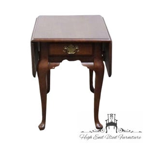 BASSETT FURNITURE Solid Cherry Traditional Style 34" Drop Leaf Accent End Table