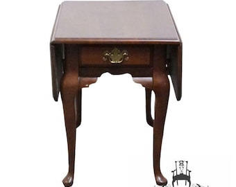 BASSETT FURNITURE Solid Cherry Traditional Style 34" Drop Leaf Accent End Table