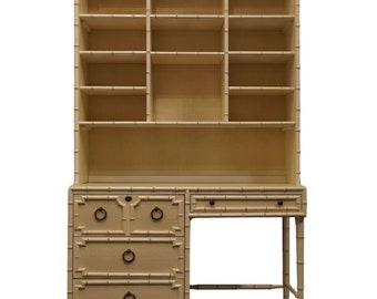 DREXEL FURNITURE Kensington Collection Cream Painted 46&quot; Writing Desk w. Bookcase Hutch 702-300-4 - 374 Finish
