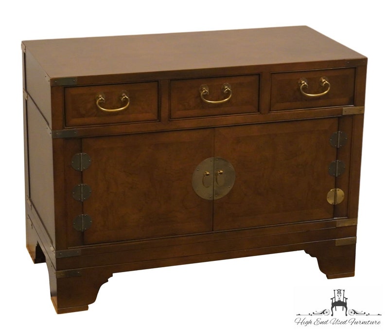 BAKER FURNITURE Asian Chinoiserie 32 Three Drawer Cabinet Nightstand image 3