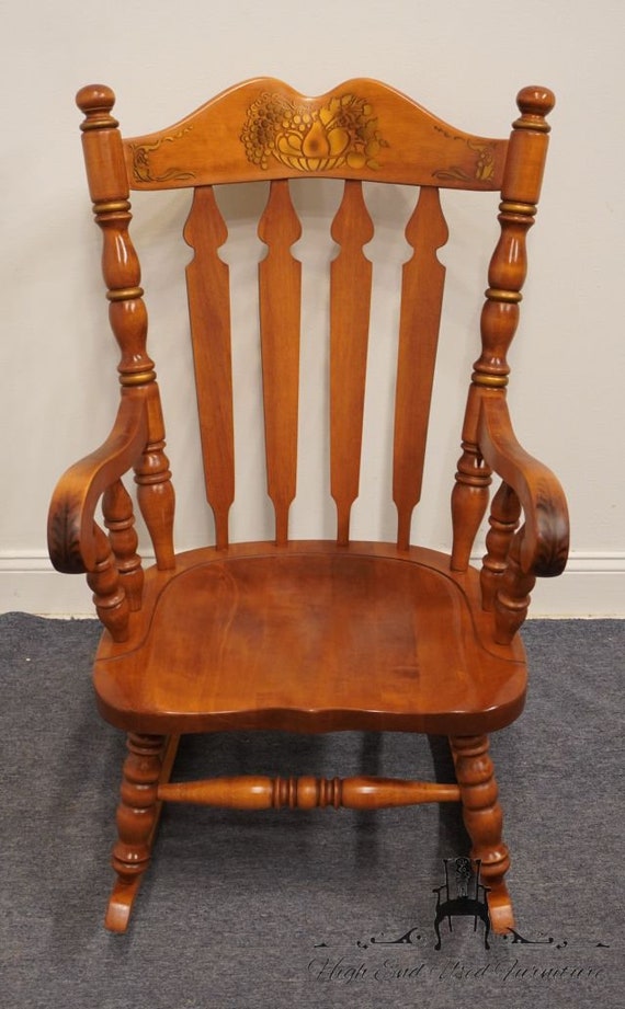 TELL CITY Solid Hard Rock Maple Colonial Style Rocking Chair W